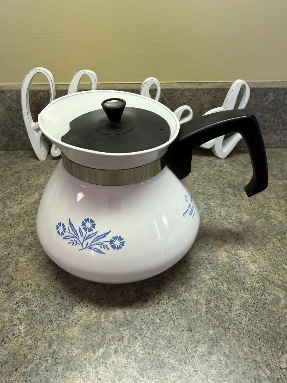 Vintage Corningware 6 Cup Teapot "Blue Cornflower" Pattern